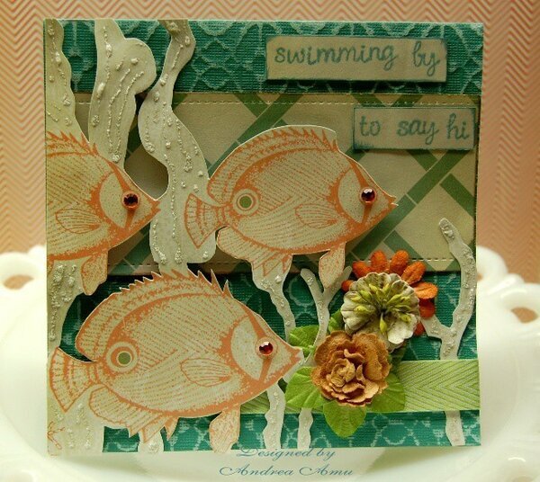 Swimming By card  (Core&#039;dinations &amp; Pink Paislee) 