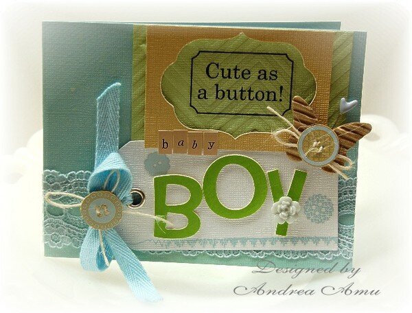 Cute As a Button (Baby Boy) card  