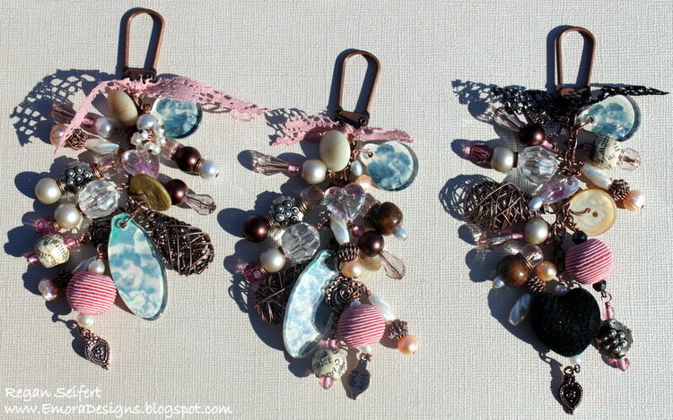 Vintage Valentine Swivel Clasp Charms