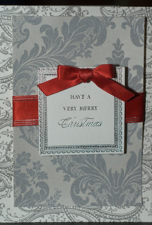 Holiday Card love in Silver and Red