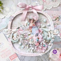 Floral Hoop Art Transformation with Peach Tea Collection by Veena