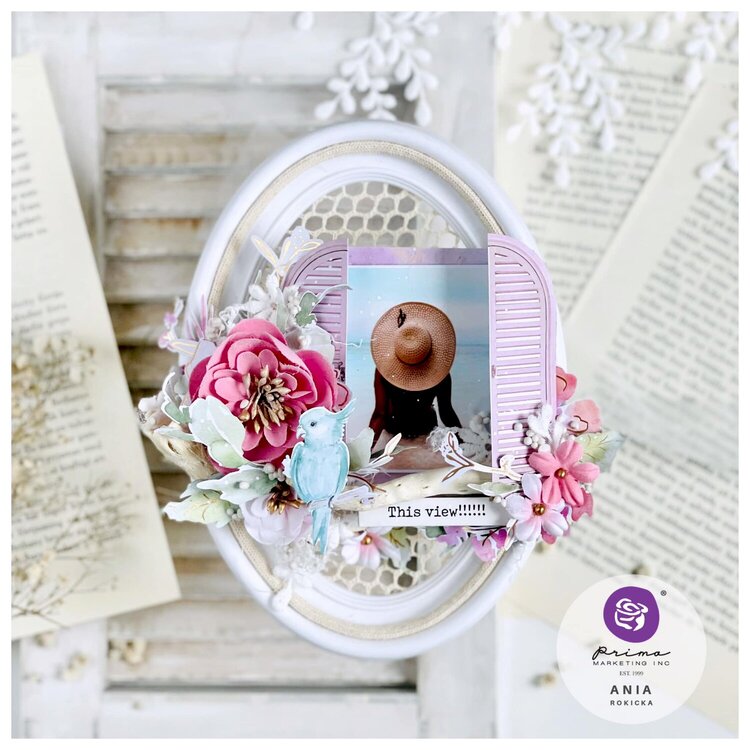 Prima Postcards From Paradise Altered Frame Inspiration by Ania