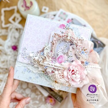 Shabby Chic Card with Avec Amour collection by Alyona 