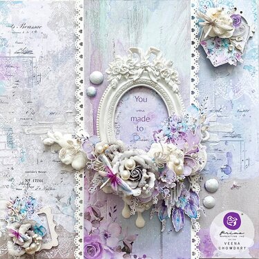 Aquarelle Dreams Scrapbook layout by Veena Chowdhry