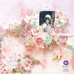 Decorative Chipboard + Sugar Cookie Christmas Collection Layout by Tanya Cloete