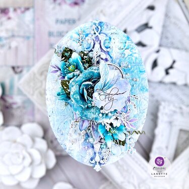 Mixed Media Canvas in Beautiful Blues by Lanette Erickson