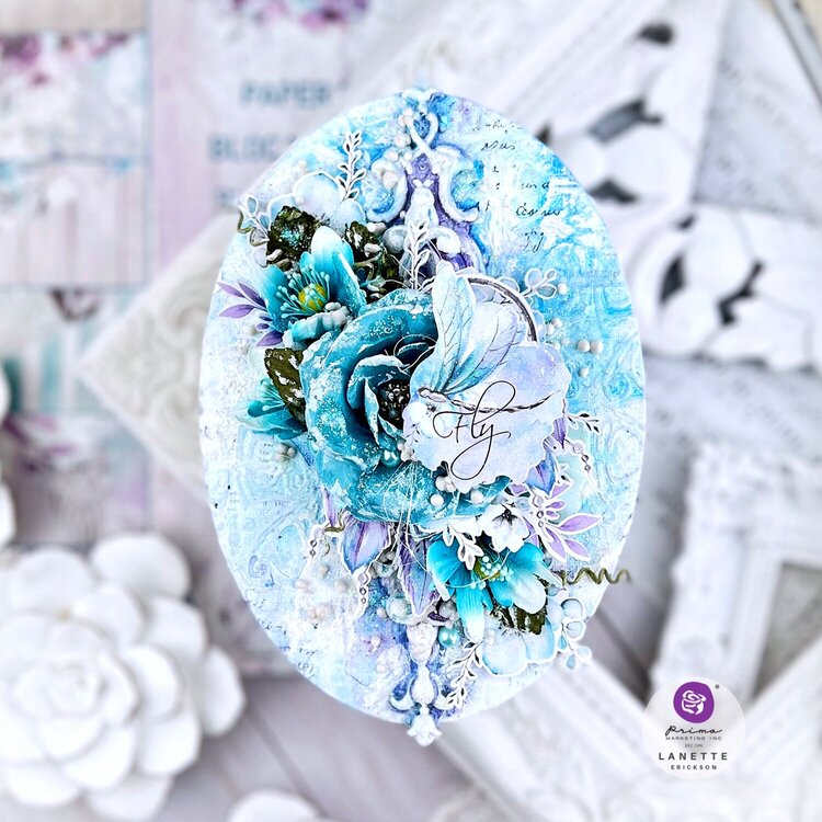 Mixed Media Canvas in Beautiful Blues by Lanette Erickson