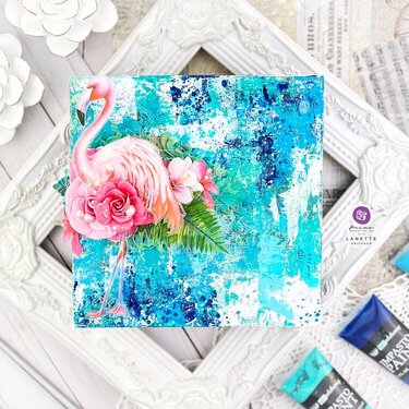 Redesign Flamingo Pink transfer and Impasto paint inspiration by Lanette Erikson