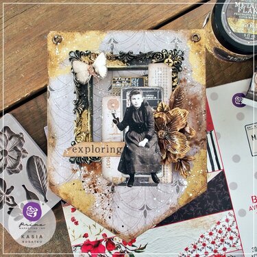 Magnolia Rouge Mixed Media Banner by Kasia Bogatko