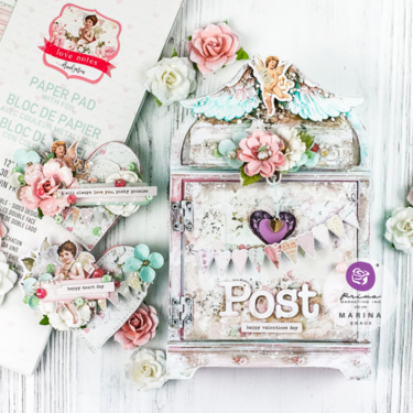 Altered postbox featuring Love Notes collection by Knuas Marina