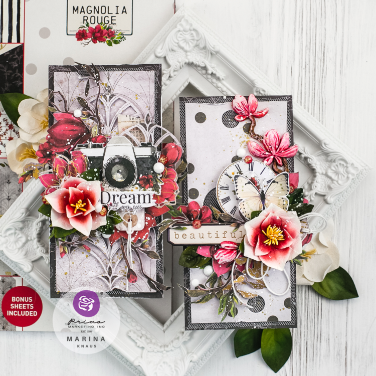 Magnolia Rouge cards by Knaus Marina