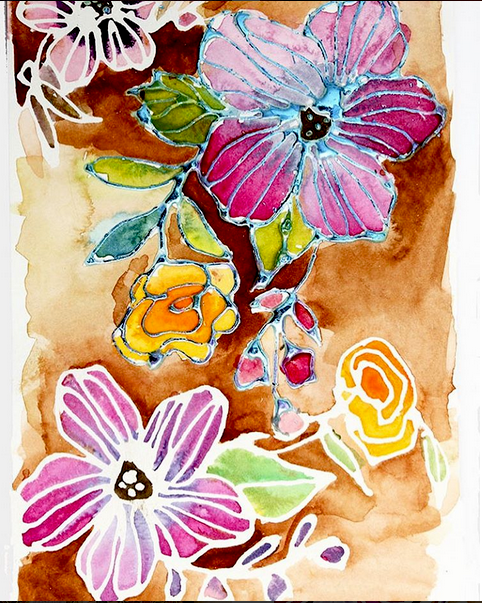 Watercolor Resist Pen by Christine Adolph