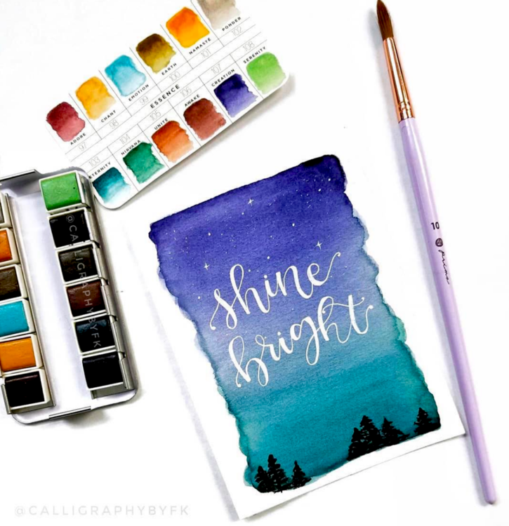 Essence Watercolor Confections - Card by @calligraphybyfk