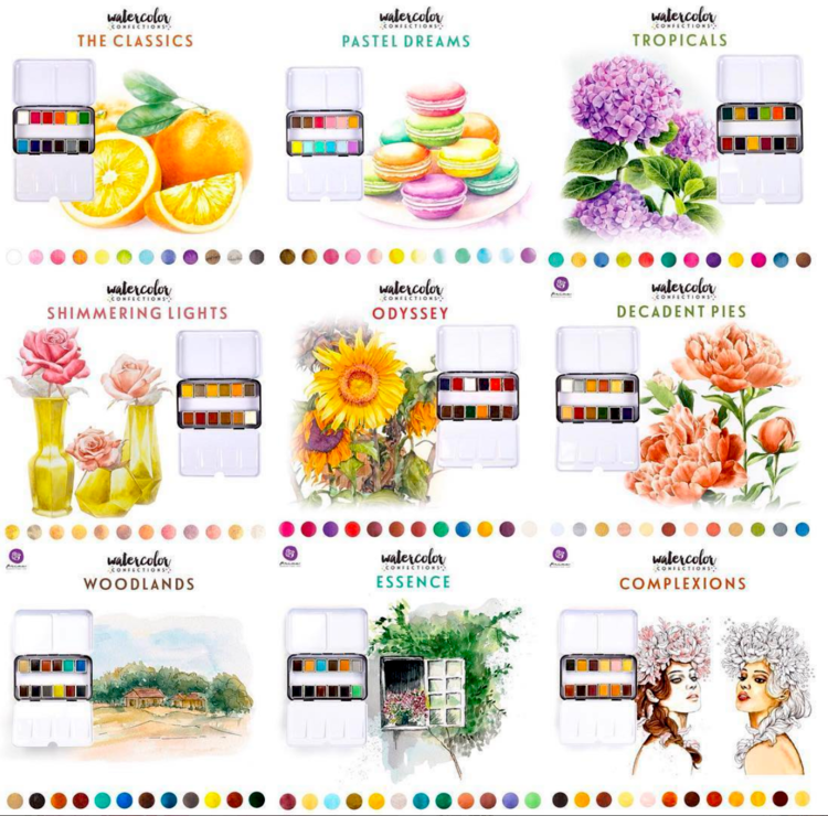 Prima Watercolor Confections Color Chart