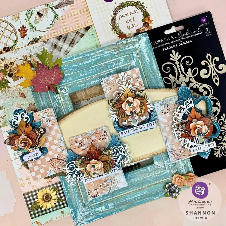 Pumpkin and Spice Collection + Decorative Chipboard ATC Set by Shannon Helwig