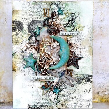 Altered Canvas with Finnabair Moulds by Olga Bielska