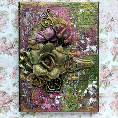 Altered Floral Canvas by Riikka
