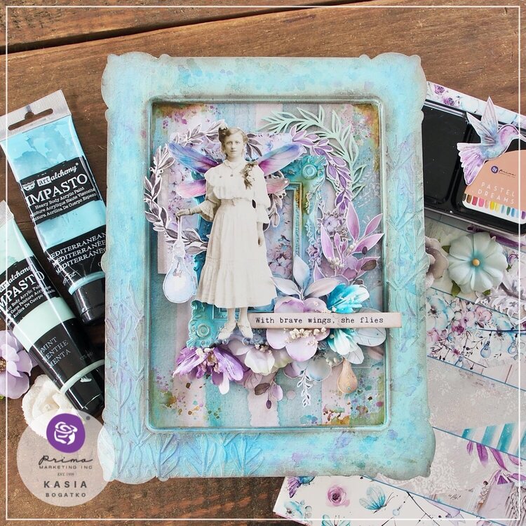 Aquarelle Dreams Inspiration- mixed media canvas by Kasia Bogatko