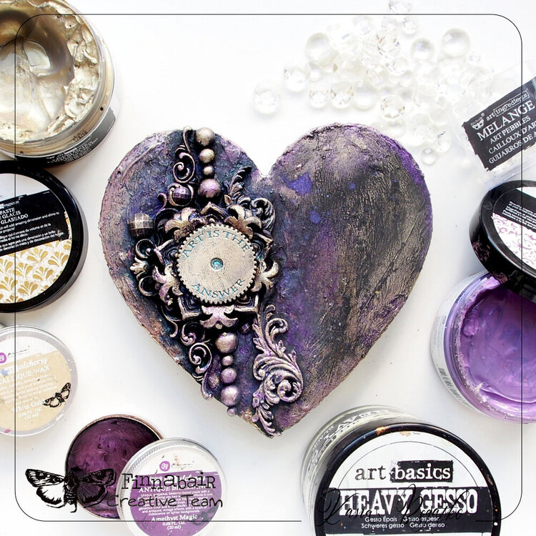 Mixed Media Heart by Kasia for Prima