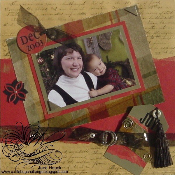 Fabric Christmas scrapbook layout