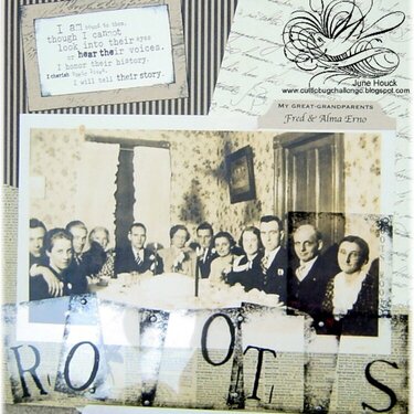 My Heritage Album scrapbook page - Roots