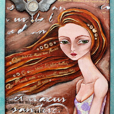 &quot;Time Flies&quot; Altered Canvas/ Painting