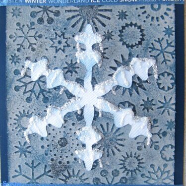 Blue Embossed Snowflakes Card