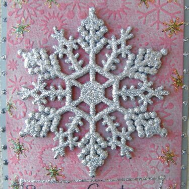 Pink Embossed Snowflakes Card