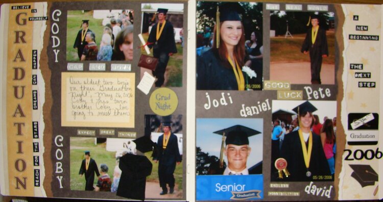 2 page spread of High School graduation