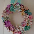"snowy day" paper flower wreath
