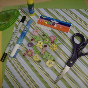 Supplies for Creating a Card for Spring