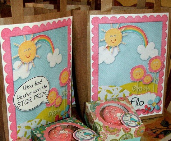 Party bags, cupcake boxes and invite