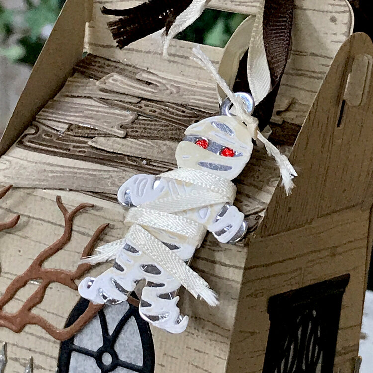 Spooky Cottage Gable Box - Mummy close up