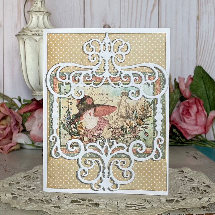 Layered Die Cuts - Vintage Lady Card