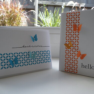 Lattice &amp; butterfly cards