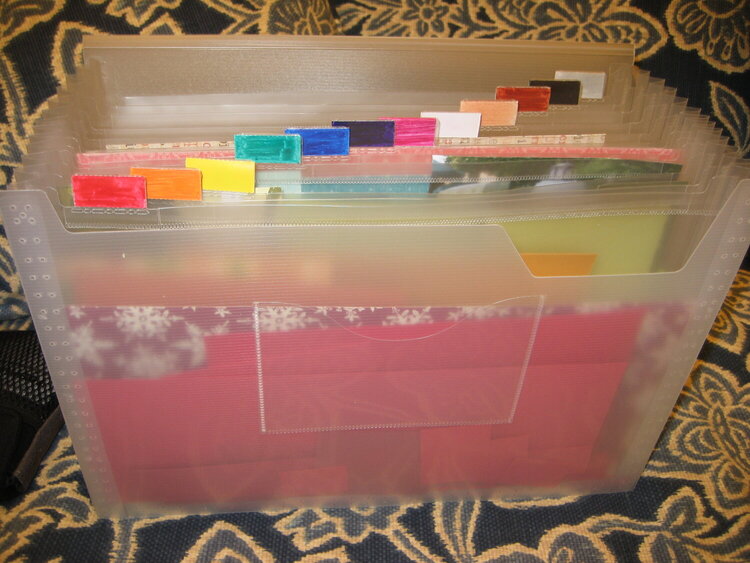 Scrap paper organized by color