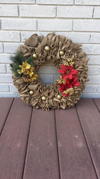Ruffled Burlap Wreath