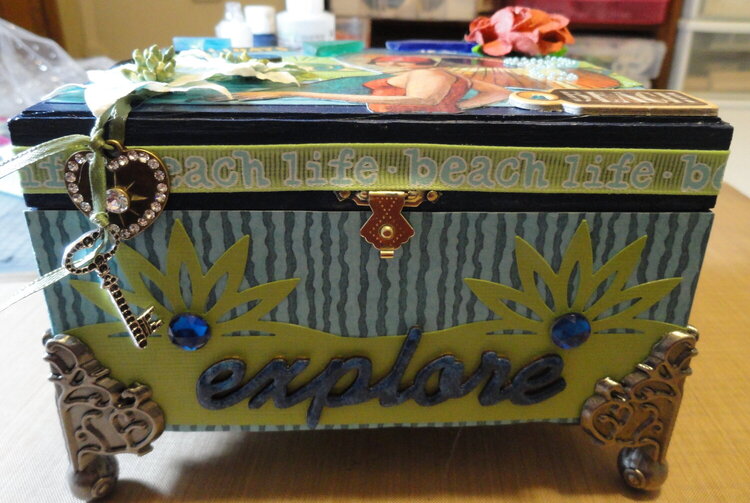 GRAPHIC 45 ALTERED JEWELRY BOX - front- **Scraps of Darkness**