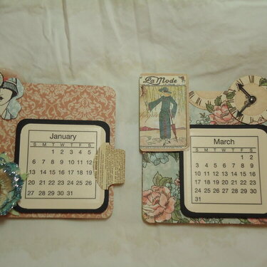 A Ladies Diary Jan and Mar Calendar Pages