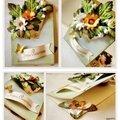 Card "Joyeux anniversaire" with bunch of flowers