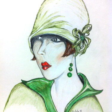 1920&#039;s Lady in Green