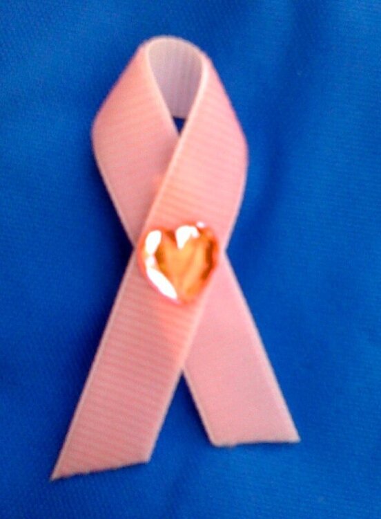 Pink Breast Cancer Ribbon Pin with Bling!