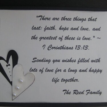 inside of the wedding card