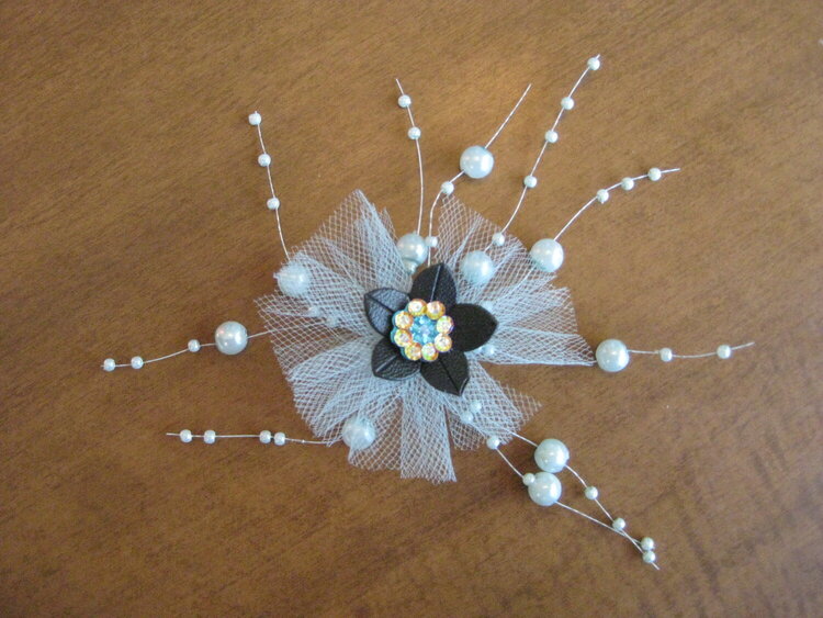 tulle and bead flower