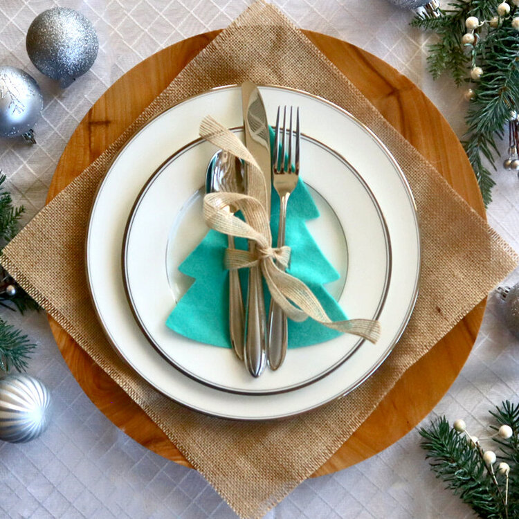 Felt Tree Silverware Holders Project Idea