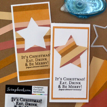 Boho Paper Strip Christmas Mini Slimline Cards