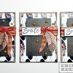 Smile - Stamped Feather ATC