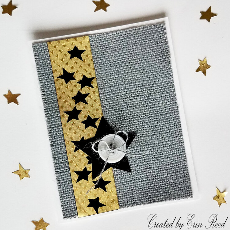 Burlap &amp; Foil Star Card