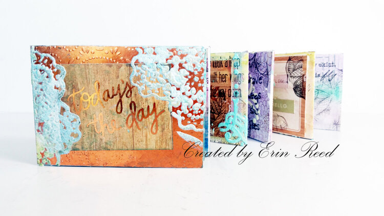 Mixed Media Mini Journals made from Cards
