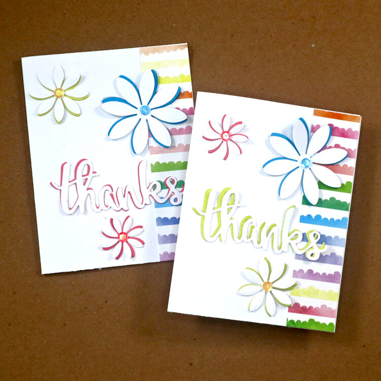 Off Set Flower Cards